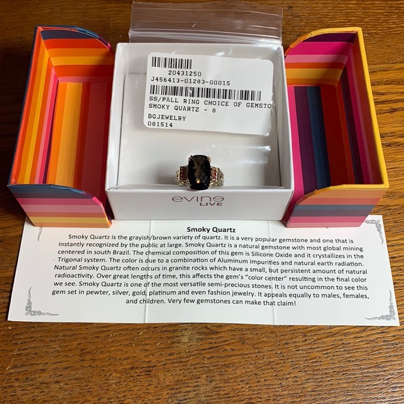 Micheal Valitutti Sterling Smokey Quartz Ring - Picture 14 of 17